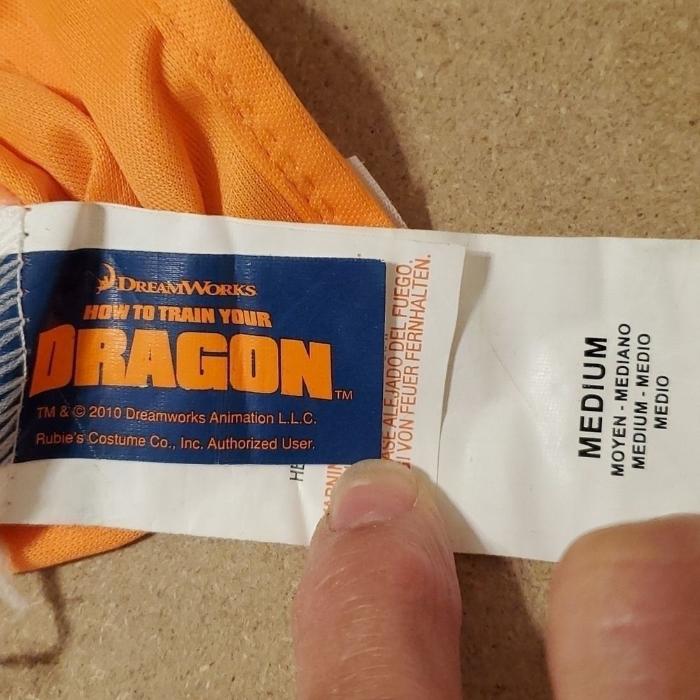 Children's How To Train Your Dragon Orange Jumpsuit Costume Size Medium - Picture 8 of 10